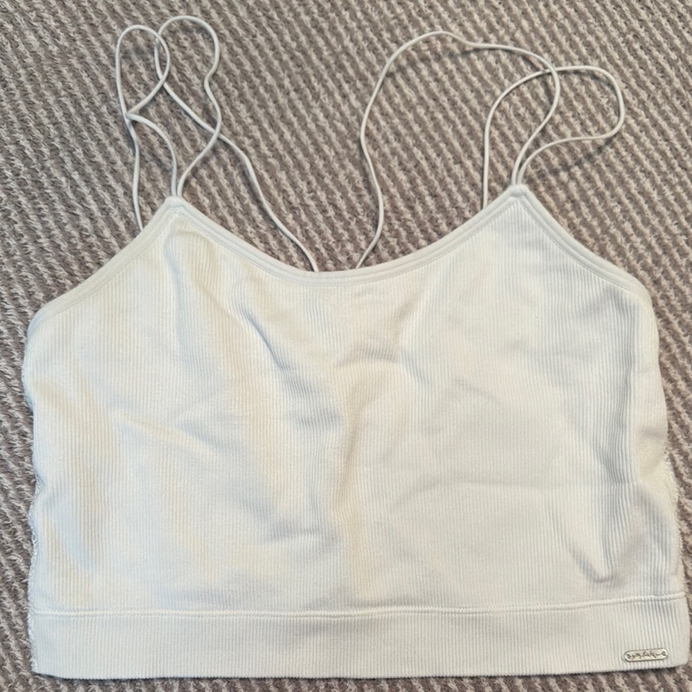 White Ribbed Crop Top